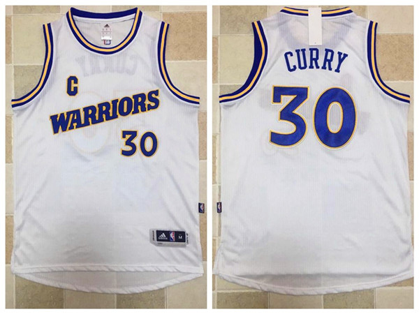 2017 NBA Golden State Warriors #30 Stephen Curry white Jerseys